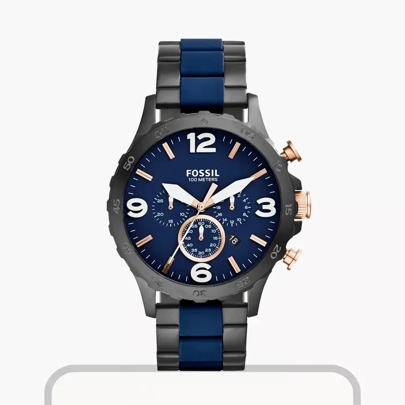 Fossil Nate Chronograph Blue Dial Men's Watch- JR1494